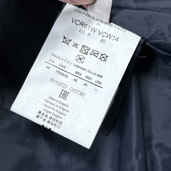 Armani Collezioni Windbreaker Blouson Leather Trim Striped Blue Jacket Mens 46 - Picture 11 of 13